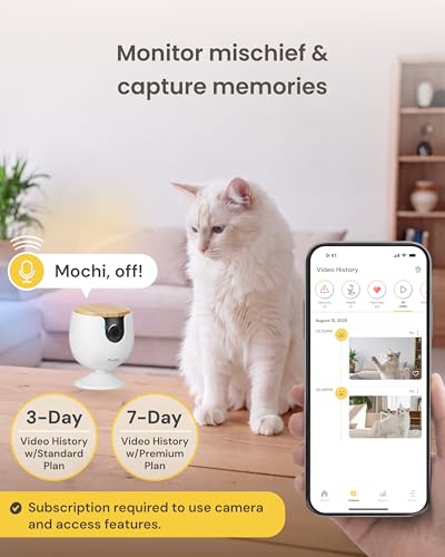 Furbo Mini Pet Camera [Subscription Required] Unlock Camera w/Paid Plan: Home Security with Dog & Cat Safety Alerts, 2-Way Audio, Mountable Smart Cam (Low Risk, 3mo Min. Cancel Anytime)