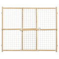MidWest Homes for Pets Wire Mesh Pet Safety Gate, Dog Gate Expands From 29 - 50 Inches Wide, 32 Inches Tall, Wood, Powder Coated Wire