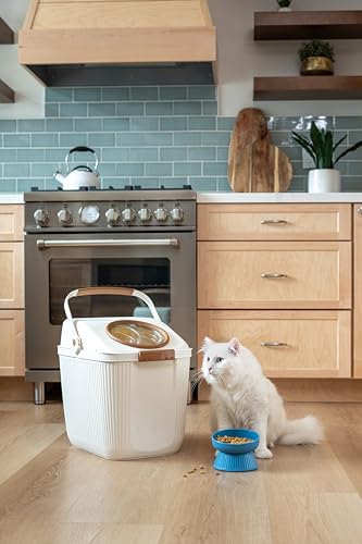 Harry Barker Lightweight Airtight Pet Food Storage Container, Eco-Friendly Recycled Plastic with Easy-Access Lid, Holds up to 25 lb Dry Dog or Cat Food