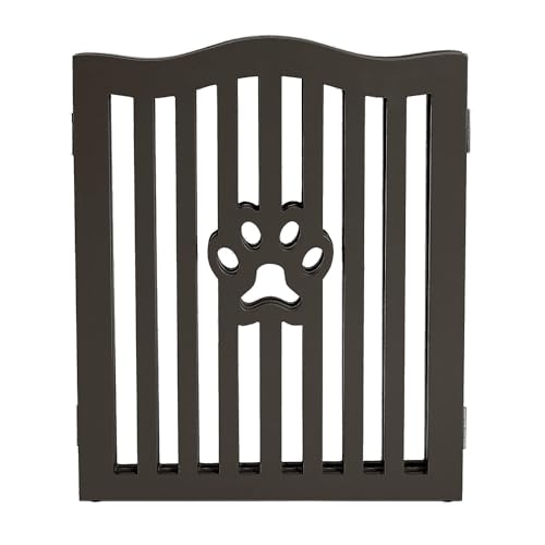 Trimate, Pet Gate, Wooden Free Standing Dog Gate for Small Dogs and Cats. Great Folding Fence for Doorways, Halls, Stairs. Espresso