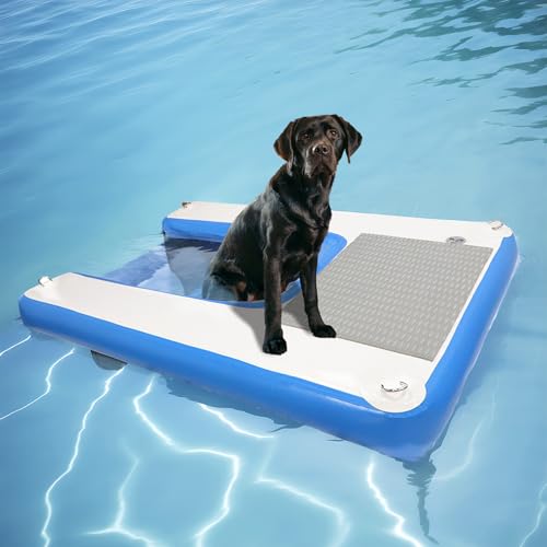Toriexon Inflatable Water Ramp for Dogs 60" L x 40" W - Durable, Puncture-Resistant Surface Ensures Safe and Easy Access to Water for Dogs Up to 230 Pounds, Perfect for Pools, Lakes, and Beaches