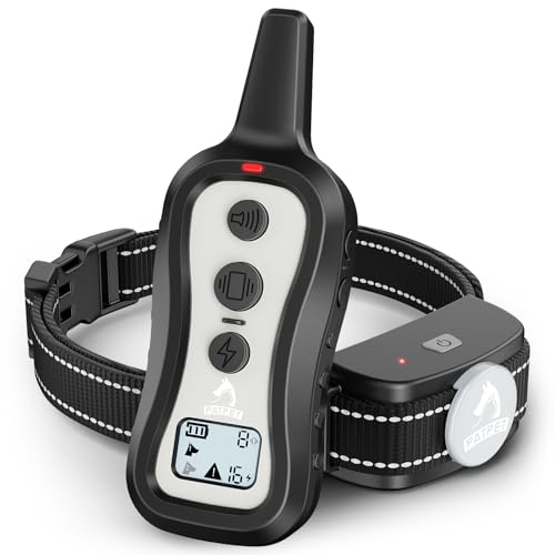 PATPET Dog Training Collar Shock Collar with Remote - 3 Training Modes, Beep, Vibration and Shock, Up to 1000 ft Remote Range, Rainproof for Small Medium Large Dogs