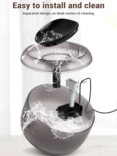 Kastty 3.5L Quiet Cat Water Fountain,118oz Large Capacity Pet Water Fountain for Cats Indoor with Water Level LED Light, Easy Cleaning Cat Fountains for Drinking Automatic Dog Water Fountain FS75