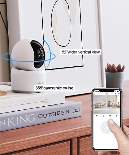 GALAYOU Indoor Security Camera 2K, Pet Camera, 360 Degree 2.4G WiFi Home Security Camera for Baby/Elder/Nanny with Night Vision, 24/7 SD Card Storage, Works with Alexa and Google Assistant G2-2Pack