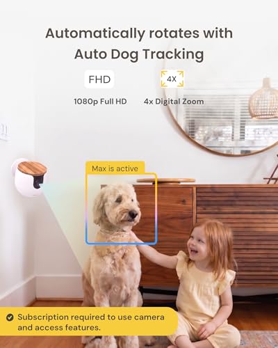 Furbo Mini Pet Camera [Subscription Required] Unlock Camera w/Paid Plan: Home Security with Dog & Cat Safety Alerts, 2-Way Audio, Mountable Smart Cam (Low Risk, 3mo Min. Cancel Anytime)