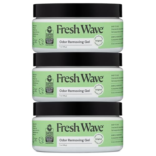 Fresh Wave Odor Removing Gel, 7 oz., Pack of 3 - Odor Absorbers for Home, Safer Odor Relief, Natural Plant-Based Odor Eliminator, Every 7 oz. lasts 15-30 Days, For Cooking, Trash & Pets