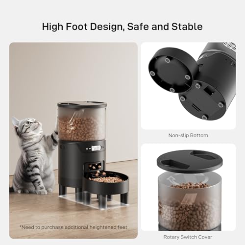 IMIPAW PET Automatic Cat Feeder: 3L Auto Food Dispenser with Timed Feeding| 6 Meal Programmable& 1-20 Portion Precise Control- Easy to Clean & Setup for Cat Indoor| Desiccant Bag Keep Food Fresh