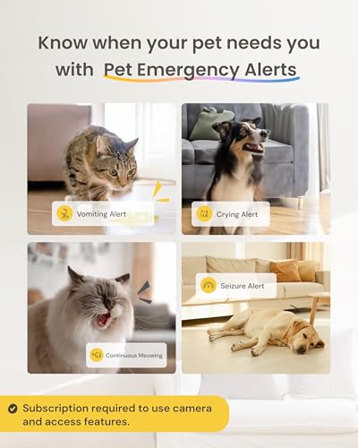 Furbo Mini 360° [Subscription Required] New 2K QHD Pet Camera - Unlock w/Paid Plan: Dog & Cat Safety Alerts, Rotating Treat Toss, 2-Way Speaker (Low Risk, 3mo Min. Cancel Anytime)