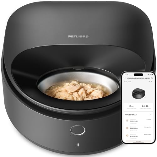 PETLIBRO Automatic Cat Feeder Wet Food with 2024 V1 Version Stainless Steel Bowl, Refrigerated 3 Fresh Meals for 3 Days, App-Controlled Pet Food Dispenser, Easy to Clean