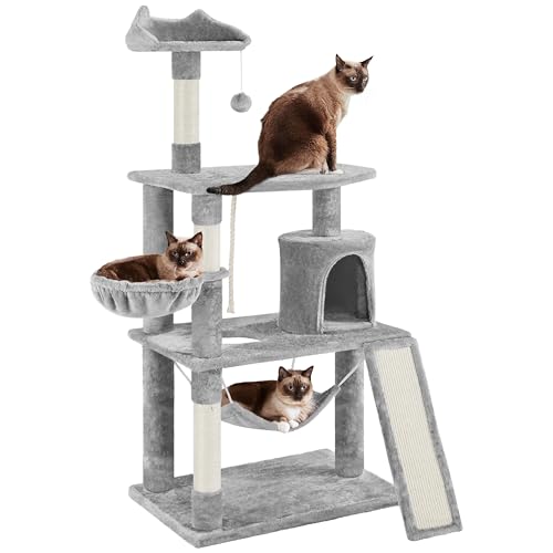 Yaheetech 63.5in Multi-Level Cat Tree Tower Condo with Scratching Posts, Platform & Hammock, Cat Activity Center Play Furniture for Kittens, Cats, and Pets