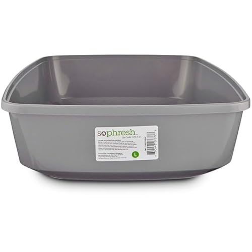 So Phresh by Petco Open Cat Litter Box Grey Large 19.5" L X 14.8" W X 4.3" H