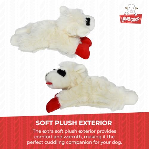 Multipet Lamb Chop Dog Plush Toy - Squeaky Toy for All Dogs - Extra Soft Plush - Stuffed Animal Dog Toy for Cuddling & Playing - Cute Pet Toy (6", Cream)