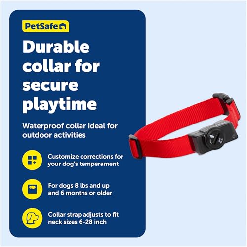 PetSafe Wireless Pet Fence Containment System Receiver Collar Only for Dogs and Cats Over 8 lbs., Waterproof with Tone and Static Correction - from The Parent Company of Invisible Fence Brand