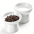 Elevated Cat Food Bowl, Ceramic Raised and Tilted Water Bowl, Whisker Fatigue Cat Bowls for Indoor Cats, Anti Vomiting and Protect Spines Pet Feeding Dishes for Kittens Small Dog, Heavy Non-Slip Base