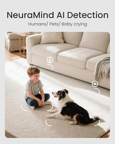 youkey 2.5K Indoor Camera, No Monthly Fees, Pan-Tilt, 360° Dog/Pet Camera for Home Security with Phone App, 5G/2.4G WiFi 6, Human/Pet/Baby Crying Detection, Auto Tracking, Two-Way Audio, Night Vision