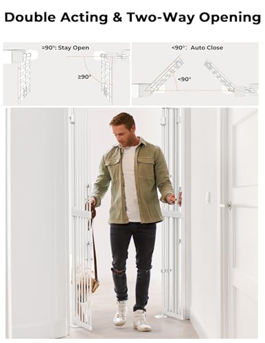 Sprouterie Extra Tall Cat Gate for Doorway: 74.8"-90.5" Tall Cat Gates for Pet 30.3"-38.2" Wide Pressure Mount No Wall Drilling for Indoor Stairs Doorway Room Door Dog Safety Barrier No Toddler