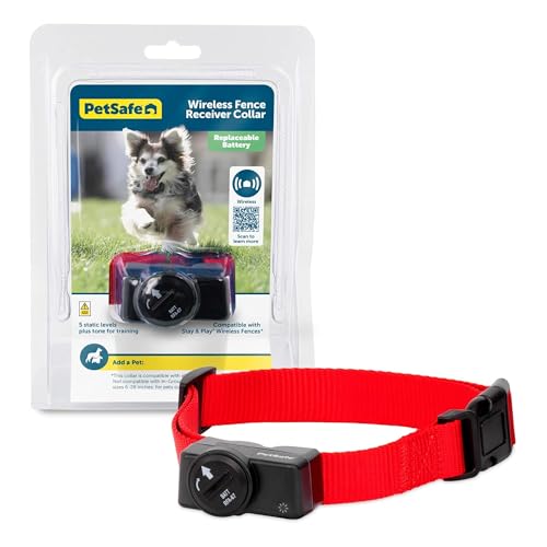 PetSafe Wireless Pet Fence Containment System Receiver Collar Only for Dogs and Cats Over 8 lbs., Waterproof with Tone and Static Correction - from The Parent Company of Invisible Fence Brand