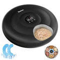 Automatic Wet Food Cat Feeder for Cats Dogs 6 Meal Timed Fresh Foods Dispenser with 2 Ice Pack (Black)