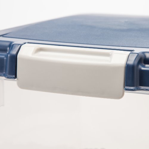 IRIS USA Airtight Dog Food Storage Container, Up to 30 lbs, Attachable Wheels, for Dog Cat Bird and other Pet Food Storage Bin, Keep Fresh, Easy Mobility, BPA Free, Navy
