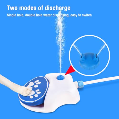 Dog Water Fountain Step On, Activated Dog Sprinkler, Outdoor Pet Drinking Dispenser, Dog Water Toy, Fresh Water Feeder with Hose for Small & Large Dogs Cats