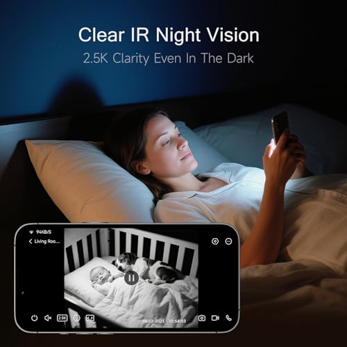 CINMOORE 2.5K Indoor Security Camera 4pack, Free AI Person/Pet/Cry Detection, 4MP Baby/Dog/Cat/Pet Camera with Phone App, Pan Tilt WiFi, Night Vision, Full Duplex Audio for Home Security