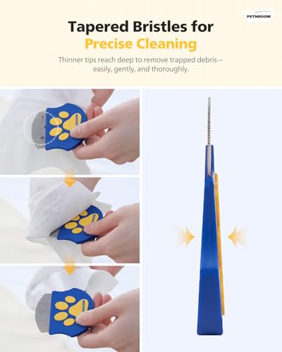 PETHROOM Professional Eye Comb for Pets | Stainless Steel Tear Stain Remover for Cats & Dogs | Gentle Round-Head Grooming Tool | Compact & Portable for Eye Gunk Removal