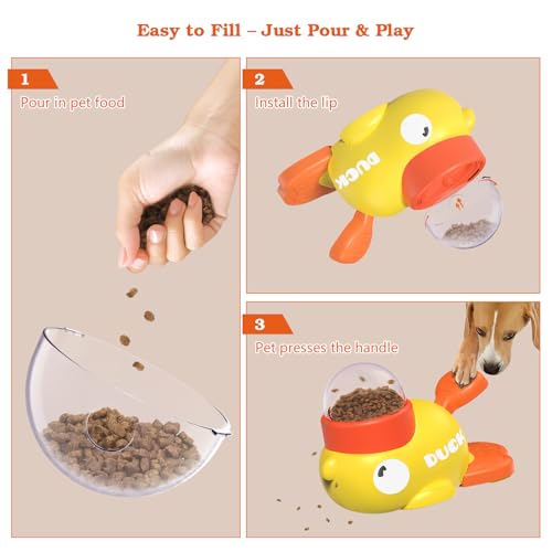 Dog Interactive Treat Dispenser Toy, Food Puzzle Slow Feeder (Yellow)