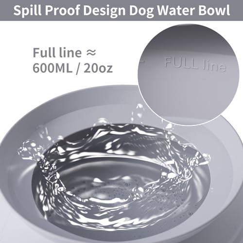SLSON Spill Proof Dog Water Bowl for Cars,Collapsible No Splash Dog Travel Bowls Integrated Molding Portable Pet Bowl for Vehicle Road Trip Truck,RV,SUV,Boat Accessories (Cold Grey)