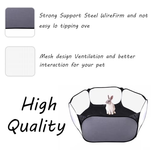 Small Animals Playpen, Portable Pop-up Open Interactive Pet Tent, Indoor Outdoor Fence for Rabbits, Guinea Pig, Hamster, Chinchillas, Kittens, Puppies