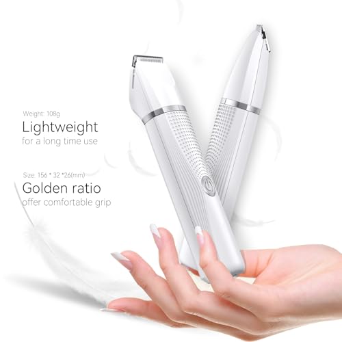 Bautrium Cat Grooming Clippers Kit with Paw Trimmer, 3 in 1 Electric Pet Hair Trimmer Supplies for Thick Matted Hair, Heavy Coat Butt Shaver Cat Razor Fur Trimmer for Dogs at Home (White)