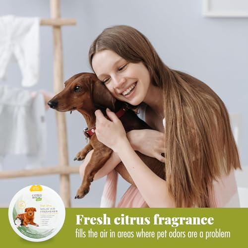Citrus Magic Pet Odor Absorbing Solid Air Freshener for Home, Air Purifier, Fresh Citrus, Must have Pet Supplies, 8 Oz (Pack of 3)