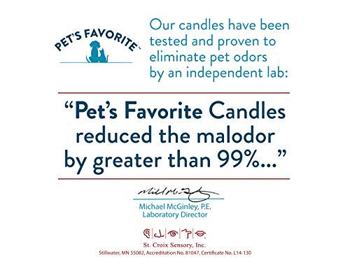 Pet's Favorite French Vanilla Candle for Pet Odor, Clean, Plant Based Air Freshener with a Natural Fiber Wick and 70 Hour Burn Time, Scented Pet Candle for Home