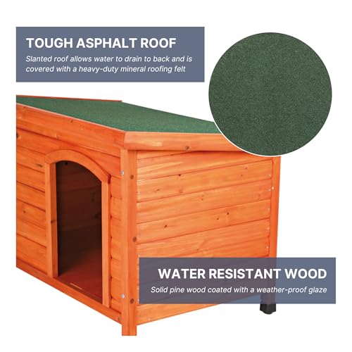 TRIXIE Pet Products Dog Club House, Large,Glazed Pine,40.75x26.75x28.25 Inch (Pack of 1),39552