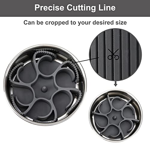 Anipaw Dog Slow Feeder Bowls Silicone Spiral Pet Food Feeder Insert to Slow Down Eating for Large Medium Small Breed Dogs Perfect with Stainless Steel Glass Ceramic Pet Bowls (Grey)