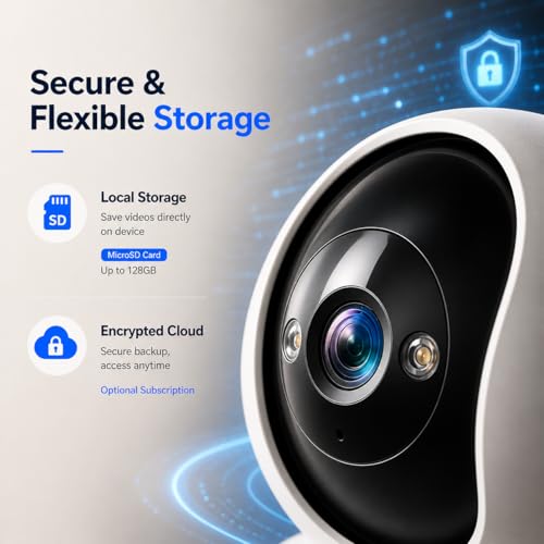 GUOANVISION Baby Monitor with Camera and Audio, 3MP Baby Camera for Room, 355° Pan Tilt, Smart Motion Tracking, 3X Zoom, Color Night Vision, Two-Way Talk, 5G/2.4G WiFi, SD/Cloud