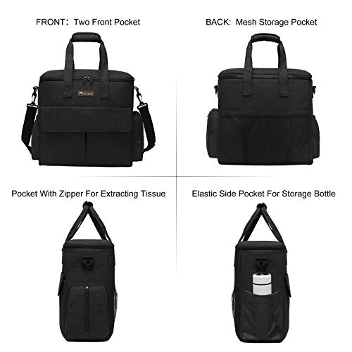 Dog Travel Bag by Modoker - Dog Travel Kit for a Weekend Away Set Includes Pet Travel Bag Organizer for Accessories, 2 Collapsible Bowls, 2 Travel Food Container (Black)