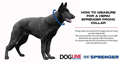 Herm Sprenger Prong Dog Training Collar, 22in x 3.0mm (Neck Size up to 18in) Medium, Ultra-Plus Chrome Plated Steel Pet Pinch Anti Pull Collar for Dogs Made in Germany