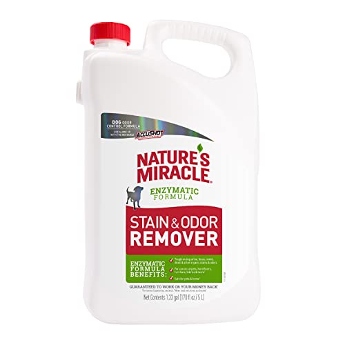 Nature’s Miracle Stain & Odor Remover, Tough on Dog Urine, Feces, Vomit, Drool and Other Organic Stains and Odors, 170 fl oz Refill