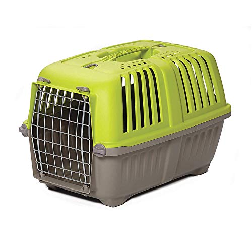 MidWest Homes for Pets Spree Travel Carrier - Hard-Sided Dog & Cat Carrier, Small Pet Travel Crate with Handle, Ventilated Design, Easy Assembly, 24-Inch, Blue
