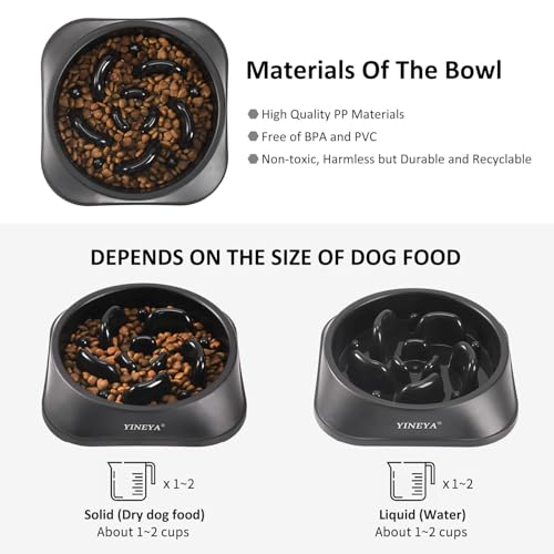YINEYA Slow Feeder Dog Bowls, Pet Supplies that Slow Down Eating, Pet Food Bowls, Maze Dog Puzzle Feeder for Medium Breed