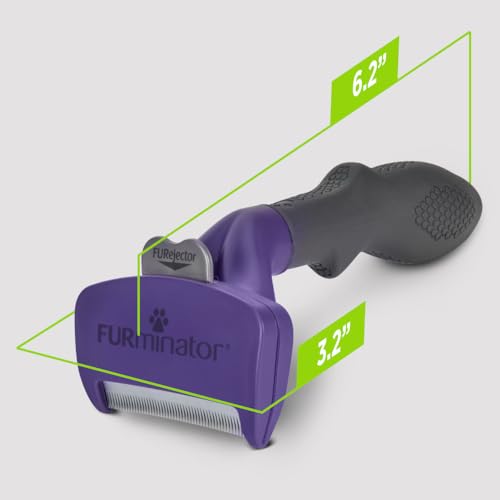 FURminator deShedding Tool For Medium to Large Cats With Short Hair, Removes Loose Hair From Shedding