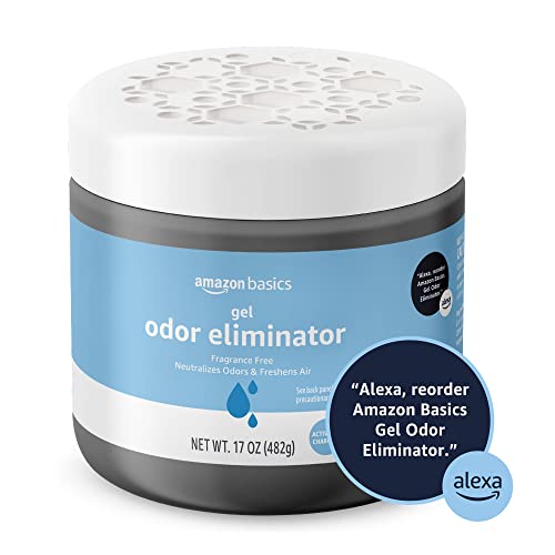 Amazon Basics Gel Odor Eliminator, Activated Charcoal, Fragrance Free, 17 Oz, 1-Pack