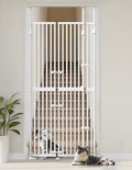 Sprouterie Extra Tall Cat Gate for Doorway: 74.8"-90.5" Tall Cat Gates for Pet 30.3"-38.2" Wide Pressure Mount No Wall Drilling for Indoor Stairs Doorway Room Door Dog Safety Barrier No Toddler