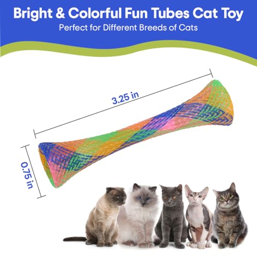 SPOT Kitty Fun Tubes Cat Toy with Catnip Inside | Bouncy Interactive Mesh Toy for Cats and Kittens to Bite, Swat and Chase | 3 Pieces