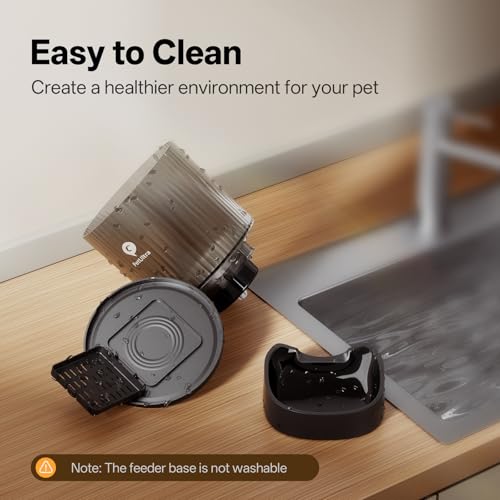 PETULTRA Automatic Cat Feeder WiFi- 5Ghz Cat Food Dispenser with APP Remote Control- Auto Pet Feeder for Small Dog Indoor- Easy to Set Up and Clean- Dual Power with Desiccant Bag Keep Fresh