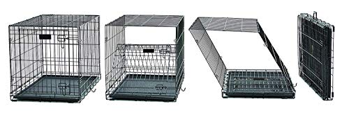 MidWest Homes for Pets Large LifeStages Single Door 42-Inch Folding Dog Crate, Enhanced Security, Includes Leak-Proof Pan, Divider Panel, Handle, Rubber Feet