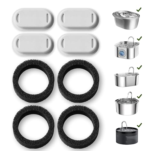 PETLIBRO Replacement Filters for Cat Water Fountain Stainless Steel, 67oz/2L Adjustable Water Flow Pet Water Fountain, Super Quiet Dog Water Dispenser