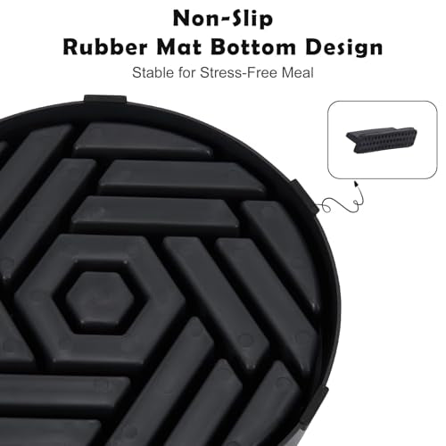 TOBYTO Slow Feeder Dog Bowls Large Medium Breed,Anti-Choking Slow Eating Dog Food Bowl,Non Slip Pet Slower Food Feeding Bowls Large Puzzle Slow Feeder Bloat Stop Maze Dog Dishes,Black