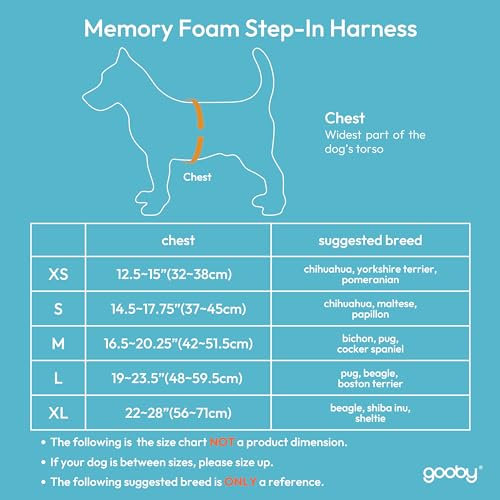 Gooby Memory Foam Step in Harness - Yellow, X-Small - No Pull Small Dog Harness Patented Choke-Free X Frame - Perfect on the Go Dog Harness for Medium Dogs No Pull or Small Dogs