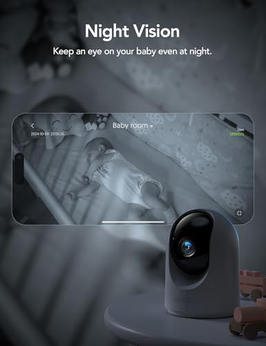 GNCC Indoor Security Camera, 2K Cameras for Home Security with Motion Detection, Baby/Pet Camera with Phone App, Night Vision, 2-Way Audio, TF/Cloud Storage, Works with Alexa & Google Home, 2.4G WiFi